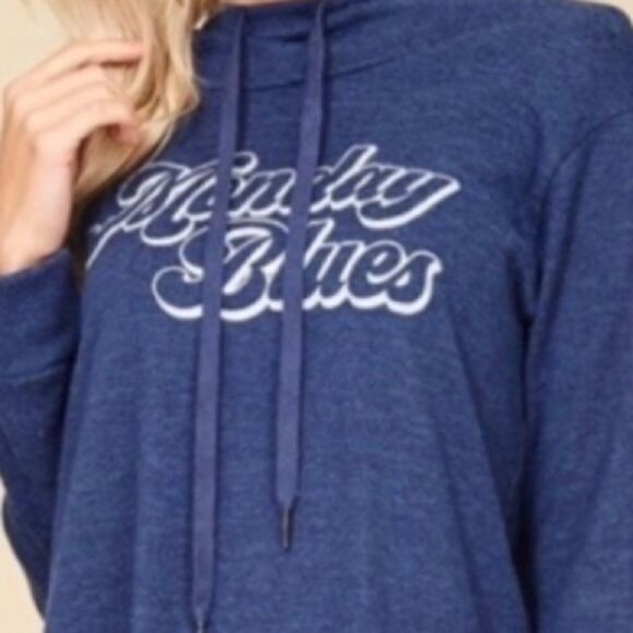 “Monday Blues” Graphic Hooded Sweatshirt - Picture 5 of 12
